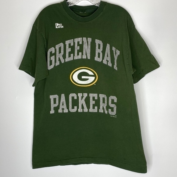 Vintage Pro Player Green Bay Packers Green Short Sleeve Tshirt Large 1996 - Picture 1 of 7